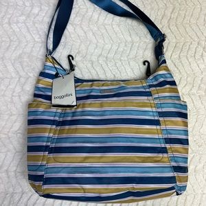 Blue and Green Striped Baggalini Bag